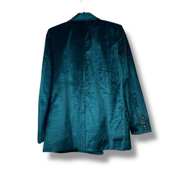 Free People NWT Jade Green Velvet Ashby Double Breasted Oversized Blazer Small - Picture 8 of 10